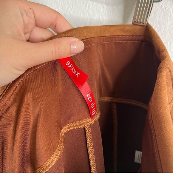 Spanx Faux Suede Leggings Caramel Brown Size Extra Large - Picture 4 of 5